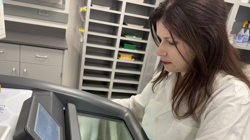 A person using lab equipment